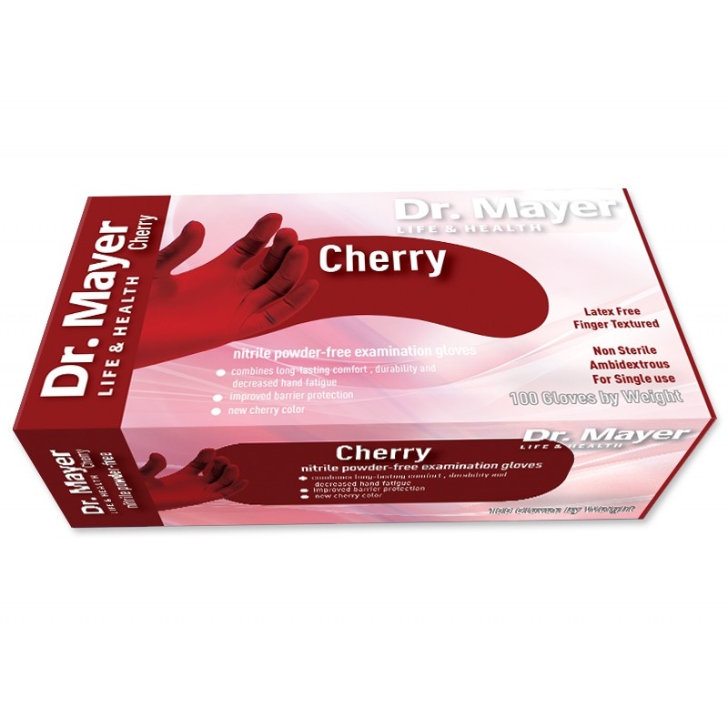 Manusi examinare nitril Cherry Red Dr.Mayer – S DR.MAYER