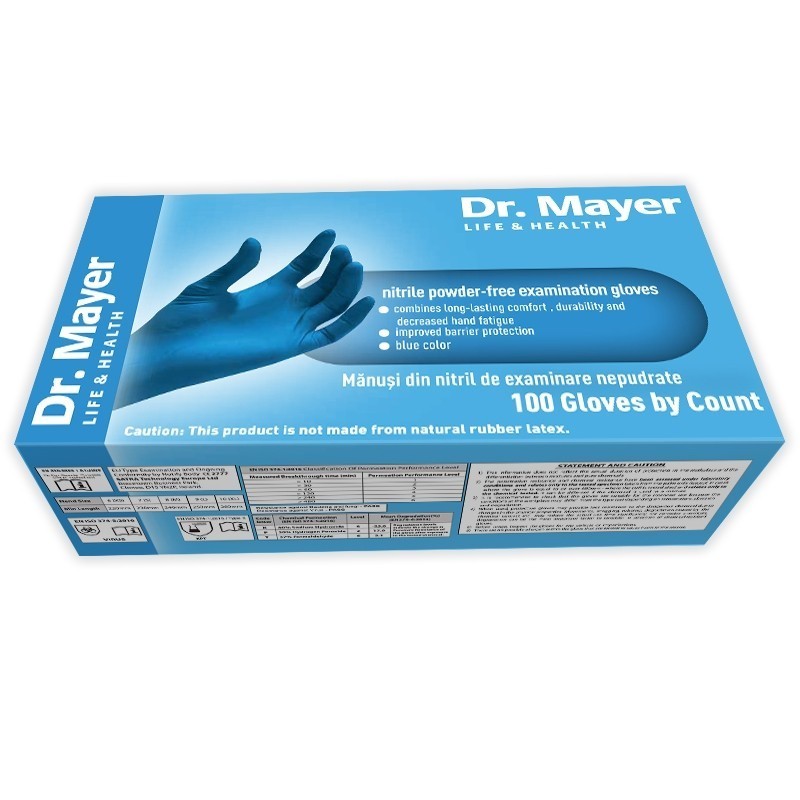 Manusi examinare nitril Blue marimea M Dr. Mayer DR.MAYER