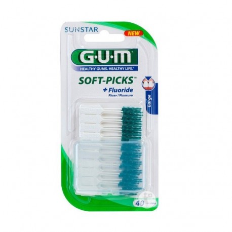 Accesorii GUM Soft Picks large with Fluoride 40 picks